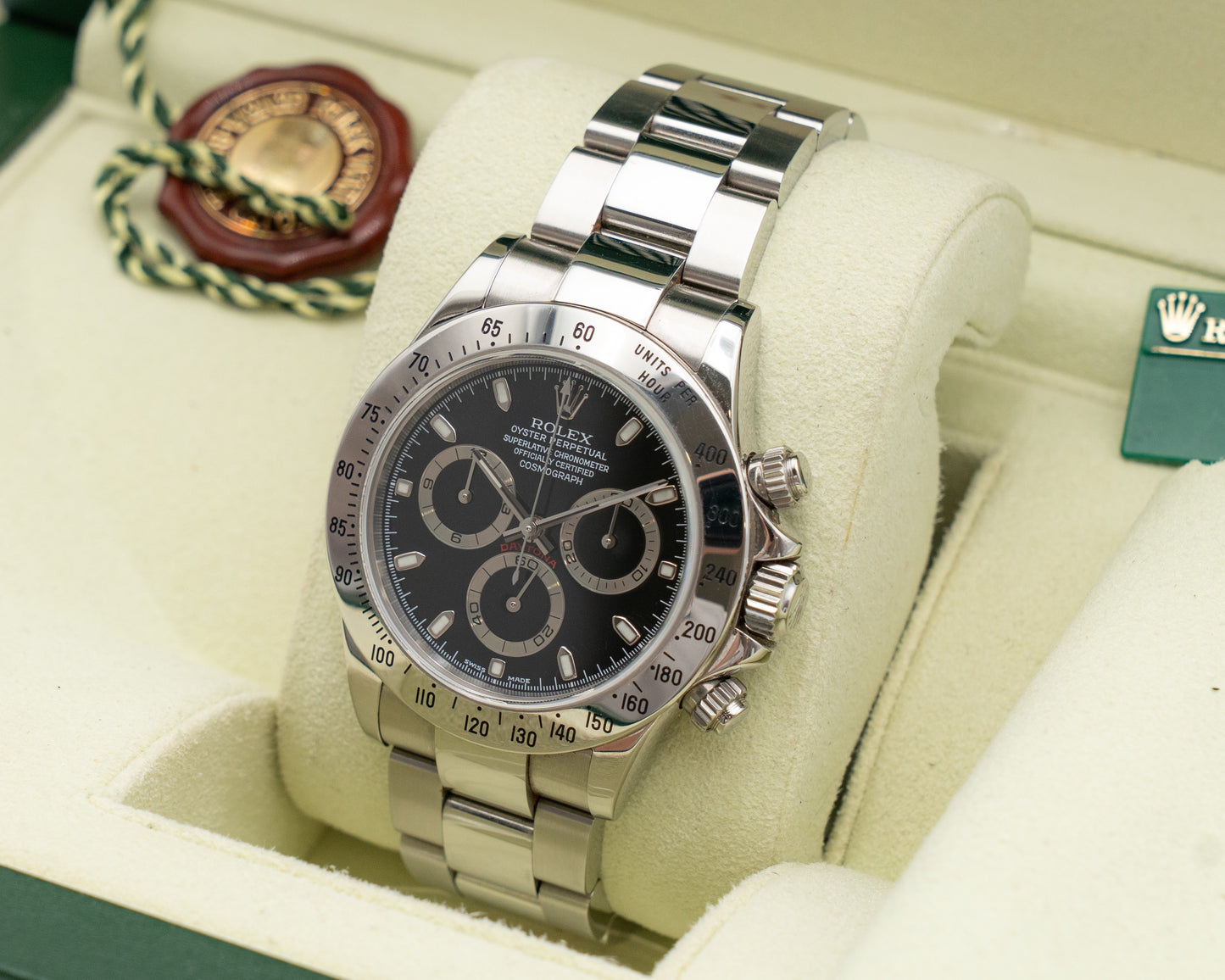 Unpolished Rolex Cosmograph Daytona 40mm 116520 Black Dial 2003