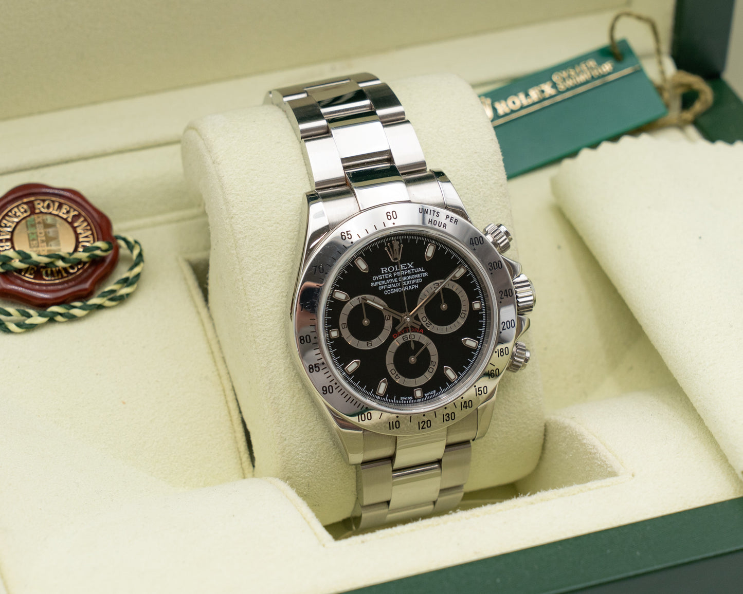 Unpolished Rolex Cosmograph Daytona 40mm 116520 Black Dial 2003