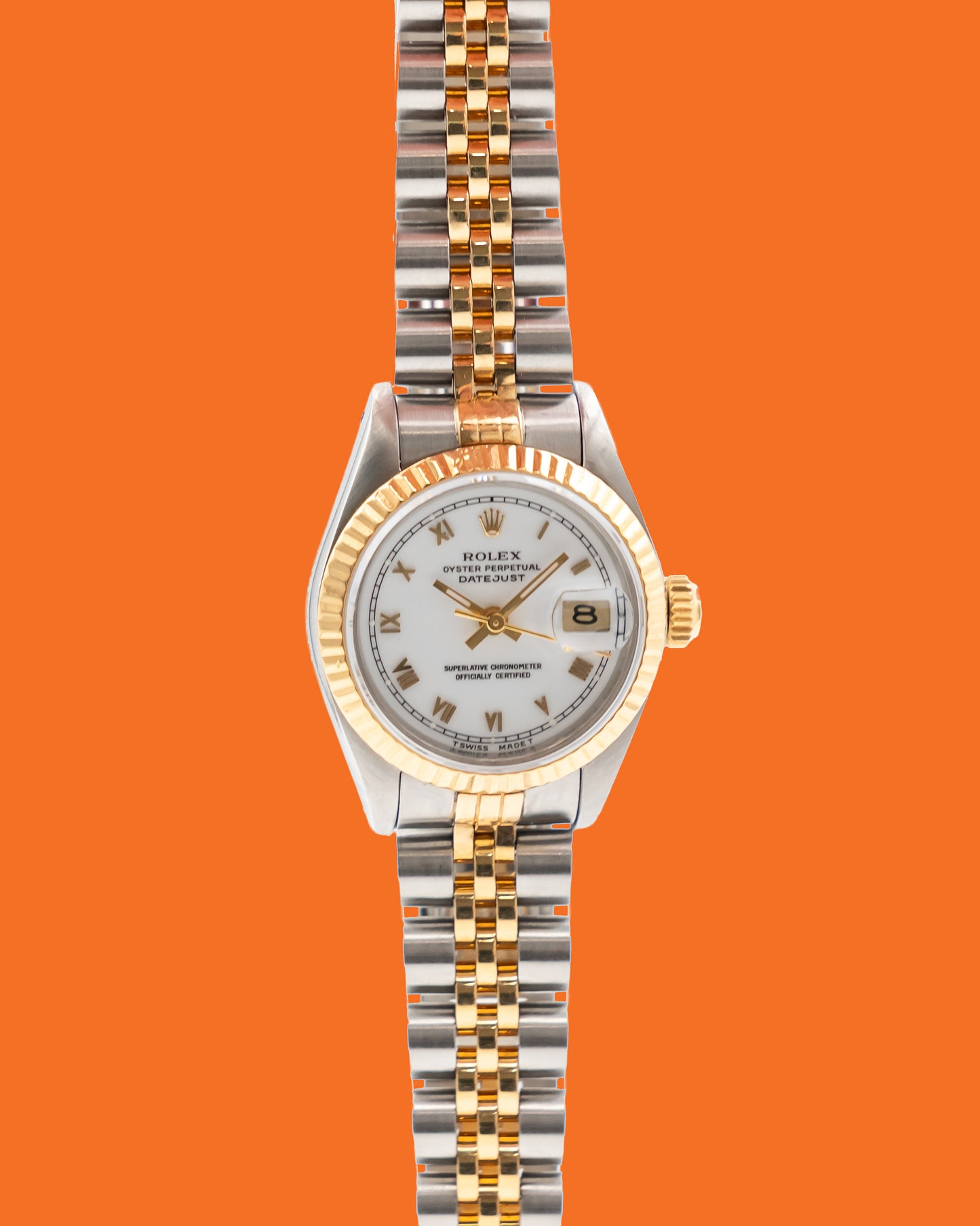 Rolex Datejust 69173 26mm White Roman Dial 1987