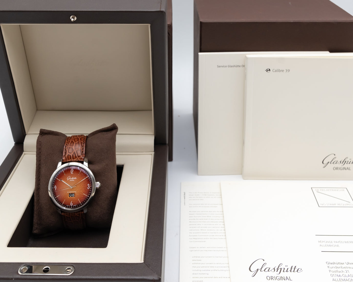 Glashutte Original Sixties Panorama Date 42mm 2-39-47-09-02-04 Orange