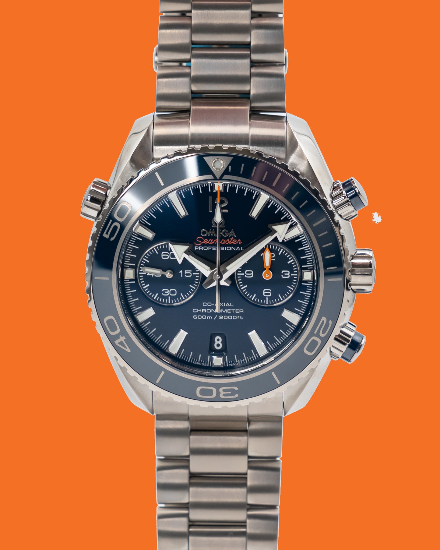 UNWORN Omega Seamaster Planet Ocean 600M Co-Axial 45.5mm 232.90.46.51.03.001 Chronograph Titanium Blue 2013