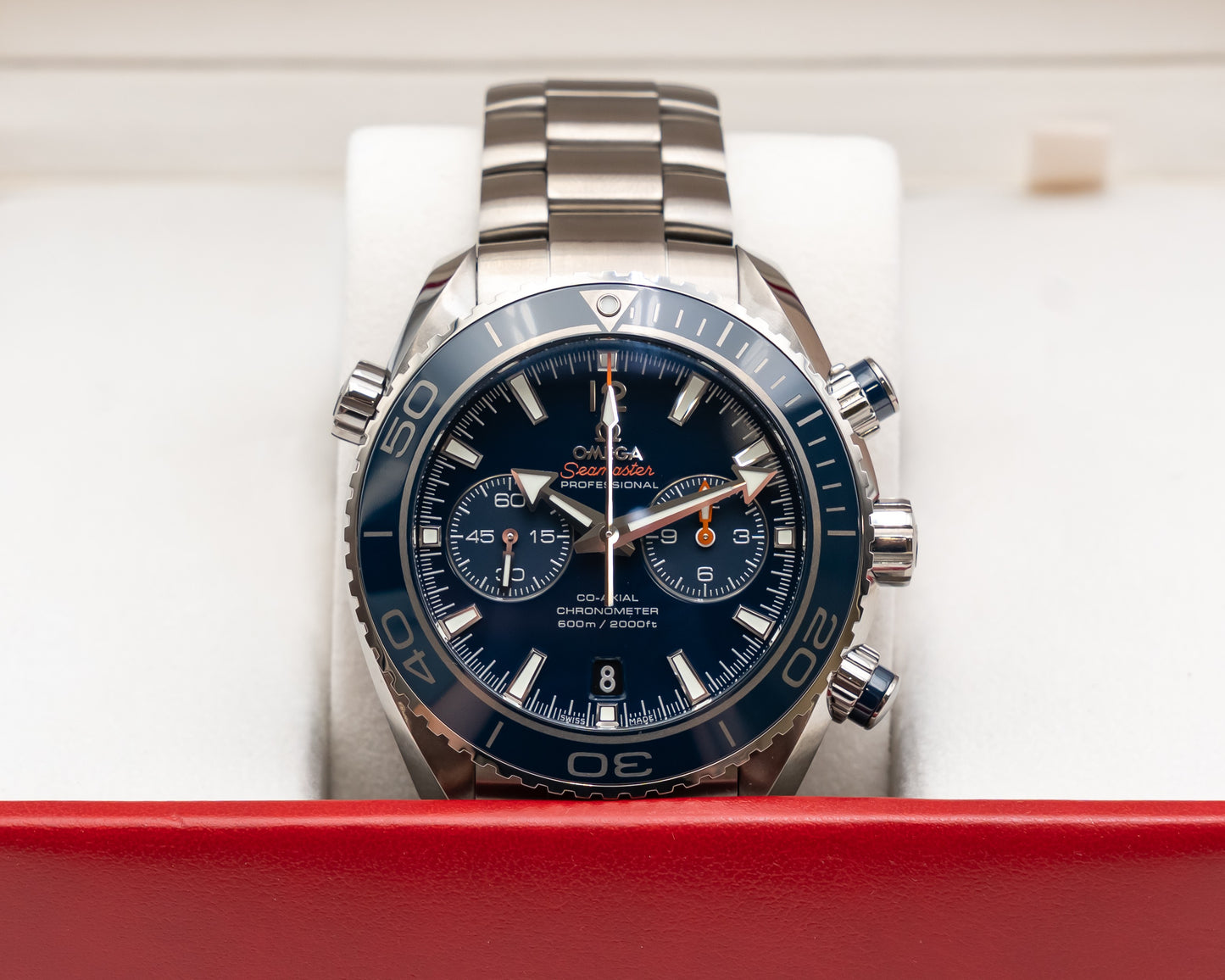 UNWORN Omega Seamaster Planet Ocean 600M Co-Axial 45.5mm 232.90.46.51.03.001 Chronograph Titanium Blue 2013