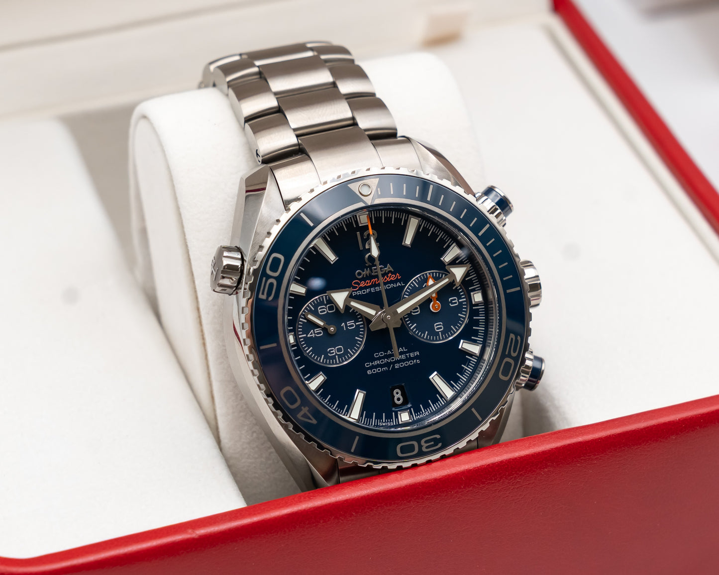 UNWORN Omega Seamaster Planet Ocean 600M Co-Axial 45.5mm 232.90.46.51.03.001 Chronograph Titanium Blue 2013