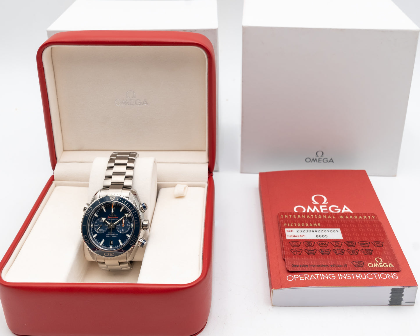 UNWORN Omega Seamaster Planet Ocean 600M 45.5mm 232.90.46.51.03.001 Chronograph Titanium Liquidmetal Blue