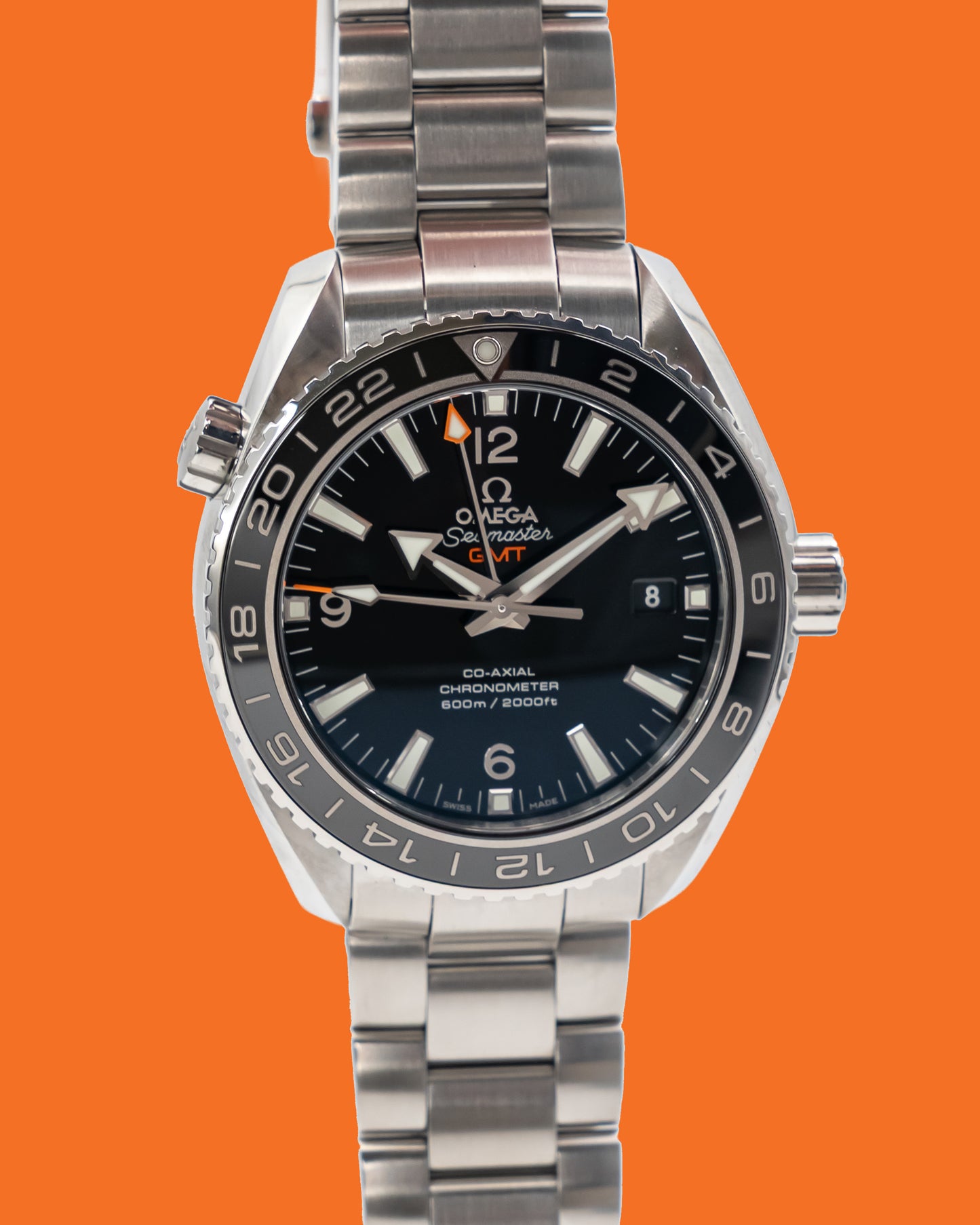 New Omega Seamaster Planet Ocean 600M Co-Axial GMT 43.5mm 232.30.44.22.01.001  Black DIal