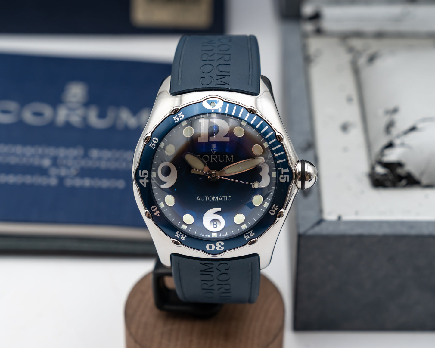 UNWORN Corum Bubble Diver 82.180.20 Blue Automatic