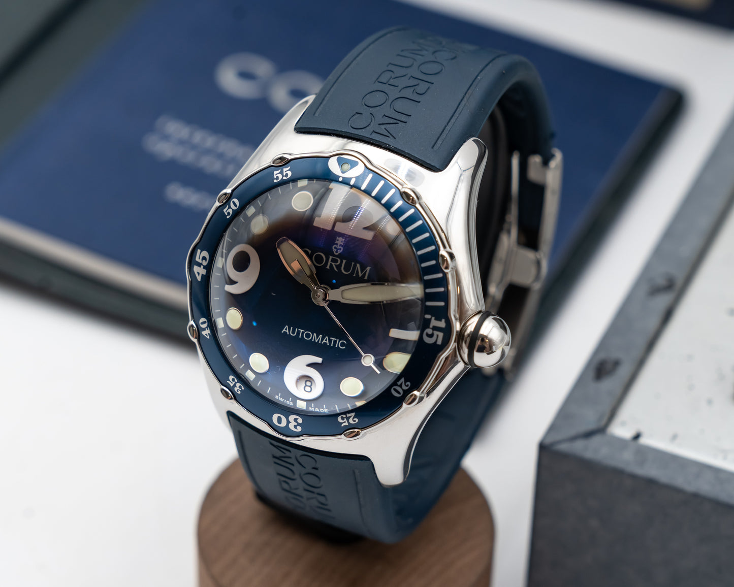 UNWORN Corum Bubble Diver 82.180.20 Blue Automatic