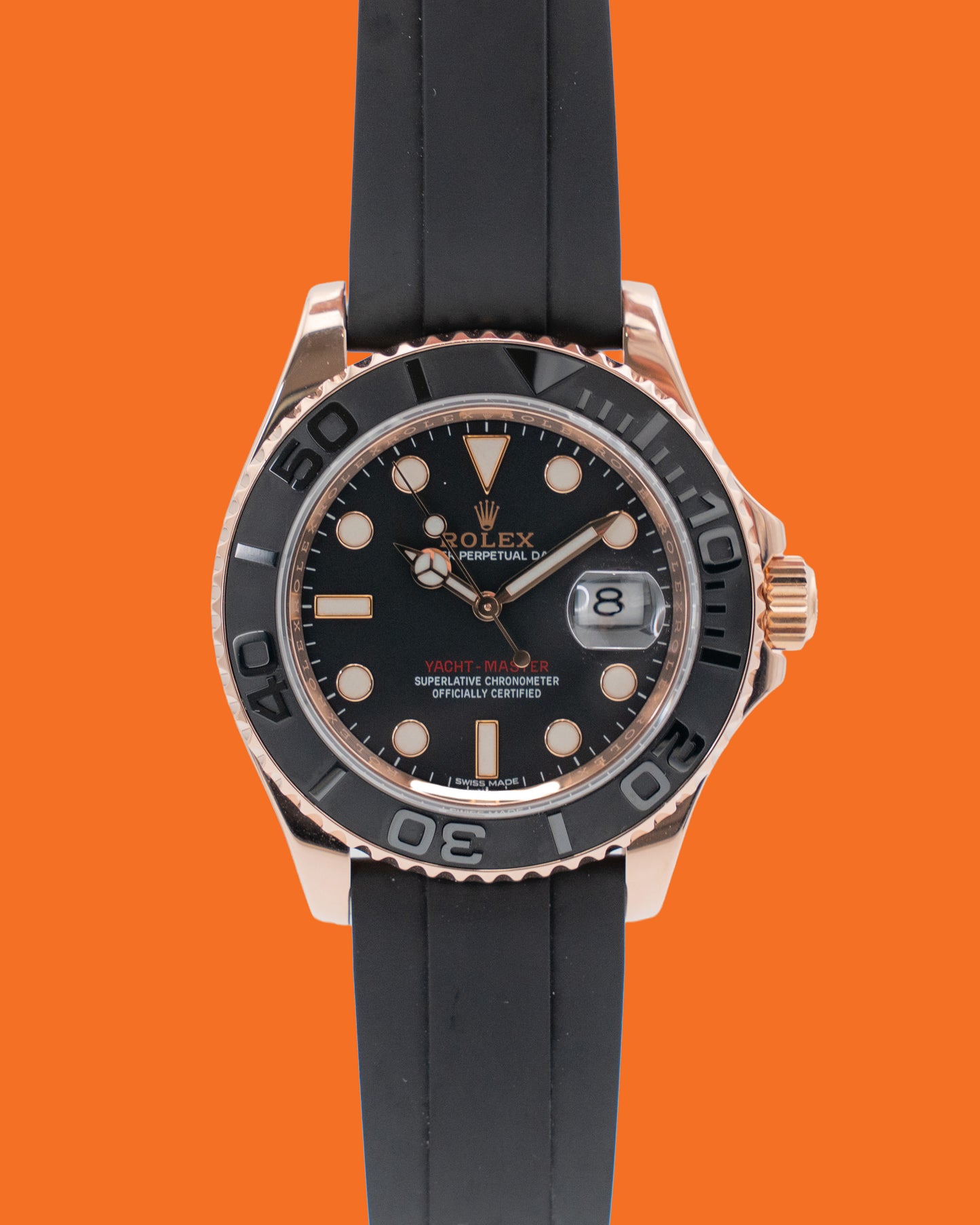 Rolex Yachtmaster 40mm 116655 Rose Gold Oysterflex