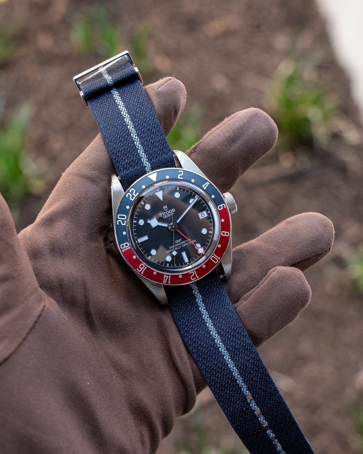 Tudor Black Bay GMT 41mm 79830RB Pepsi Bezel on Nato Strap