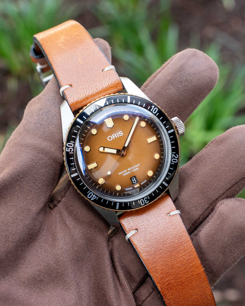 UNWORN Oris Divers Sixty Five 40mm 01 733 7707 4356 Sunset Brown Two Tone Bronze