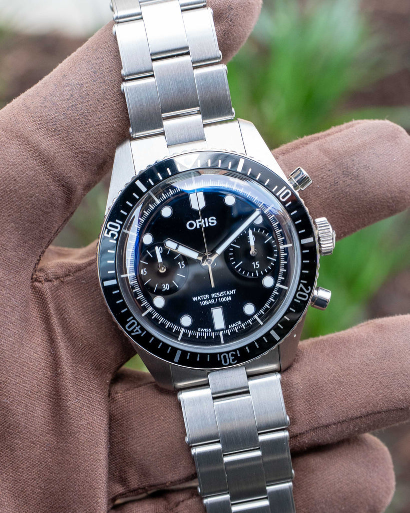 Oris Divers Sixty Five Chronograph 40mm 01 771 7791 4054 Black Dial on Bracelet