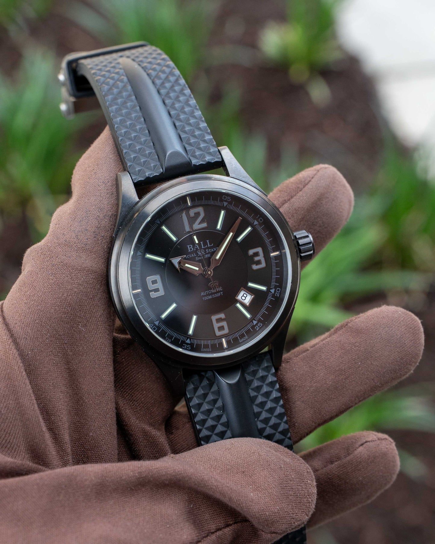 Ball Stokeman DLC NM3098C on Rubber Strap