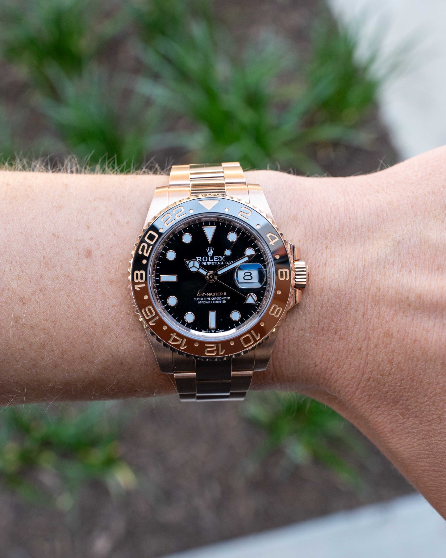 Rolex GMT Master II 40mm 126715CHNR Rose Gold Rootbeer 2019