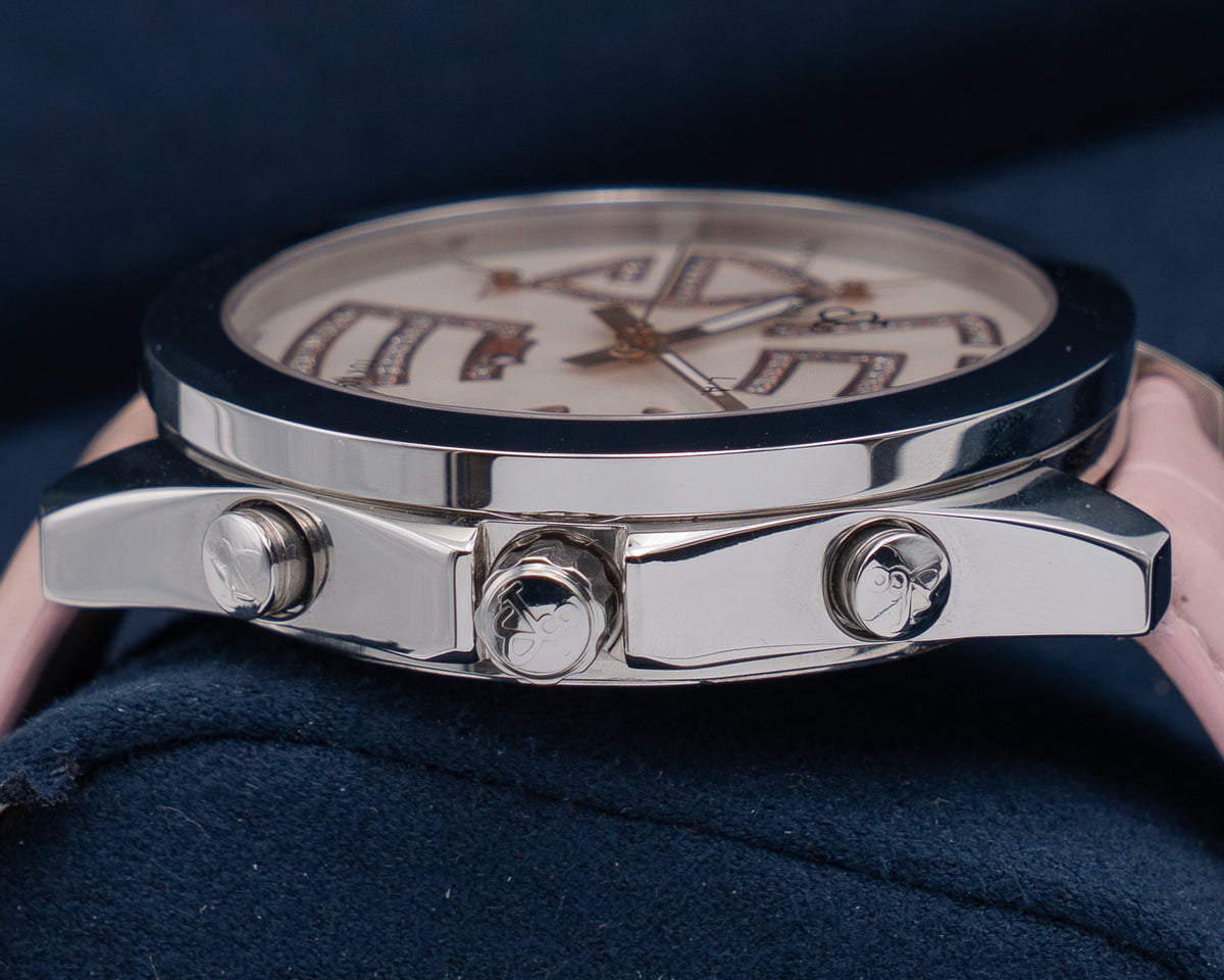 Jacob & Co 47mm Five Time Zone Mother of Pearl on Pink Strap
