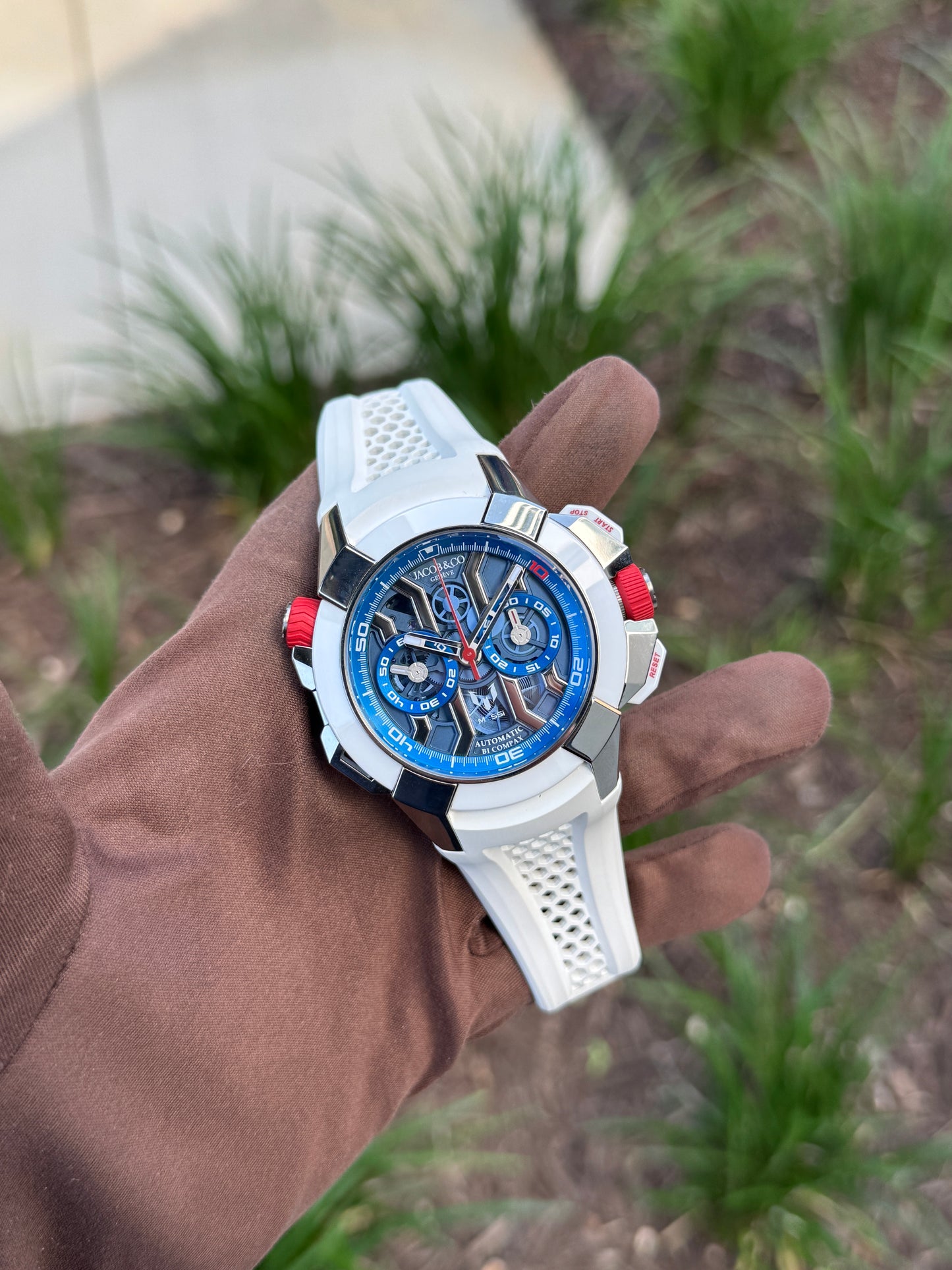 Jacob & Co Epic x Chrono Messi 47mm EC313.20 Titanium White