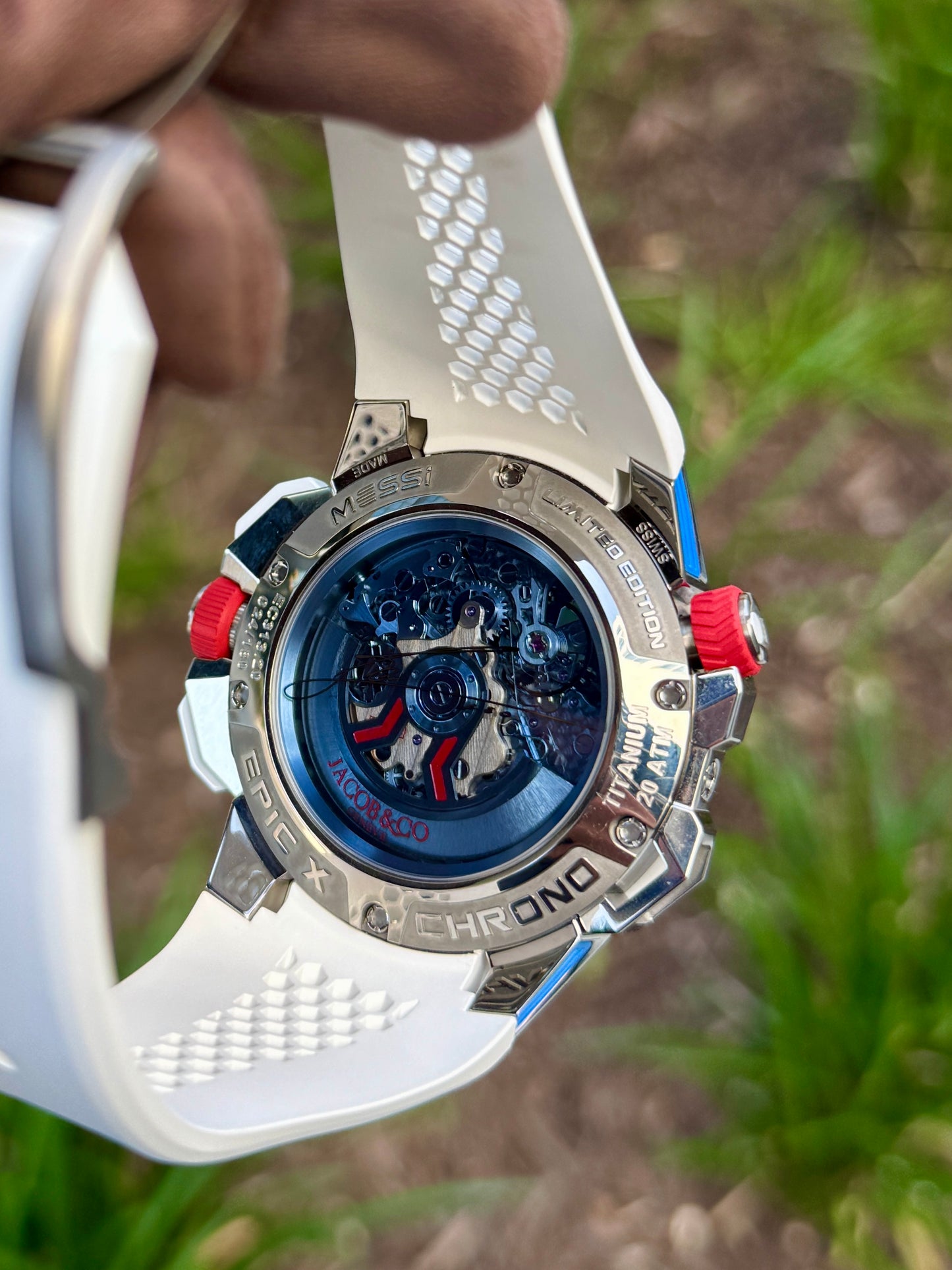 Jacob & Co Epic x Chrono Messi 47mm EC313.20 Titanium White