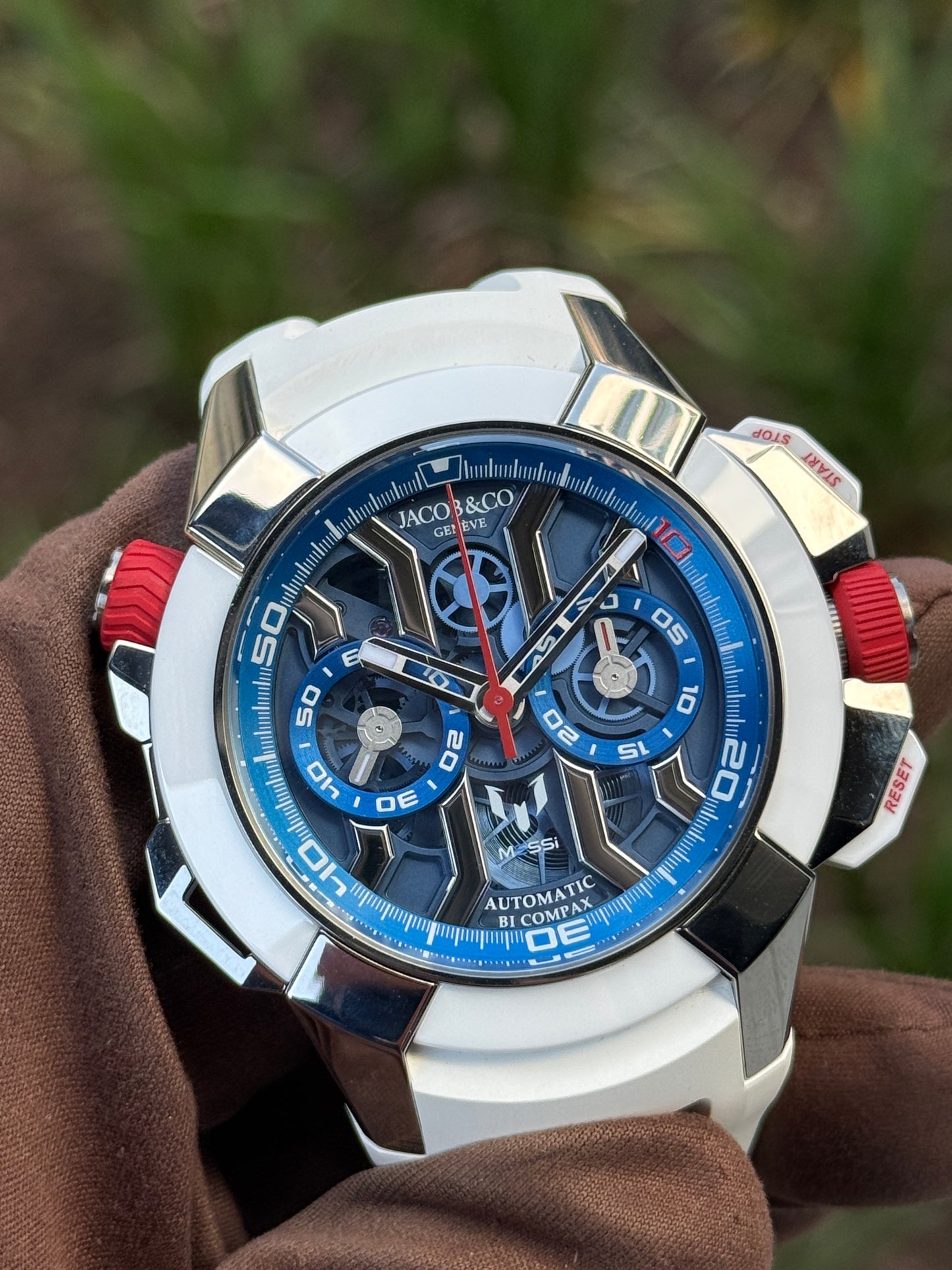 Jacob & Co Epic x Chrono Messi 47mm EC313.20 Titanium White