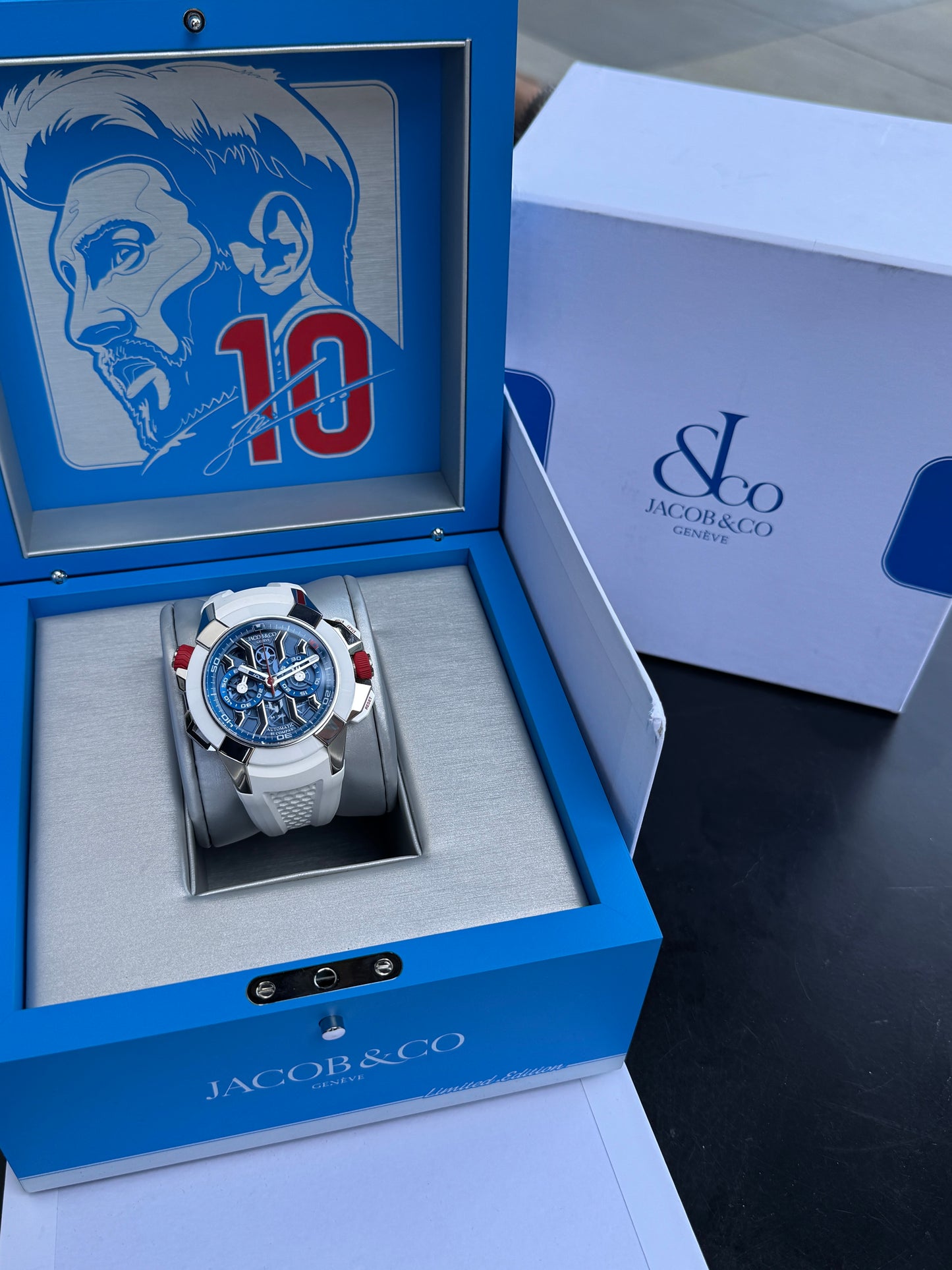Jacob & Co Epic x Chrono Messi 47mm EC313.20 Titanium White