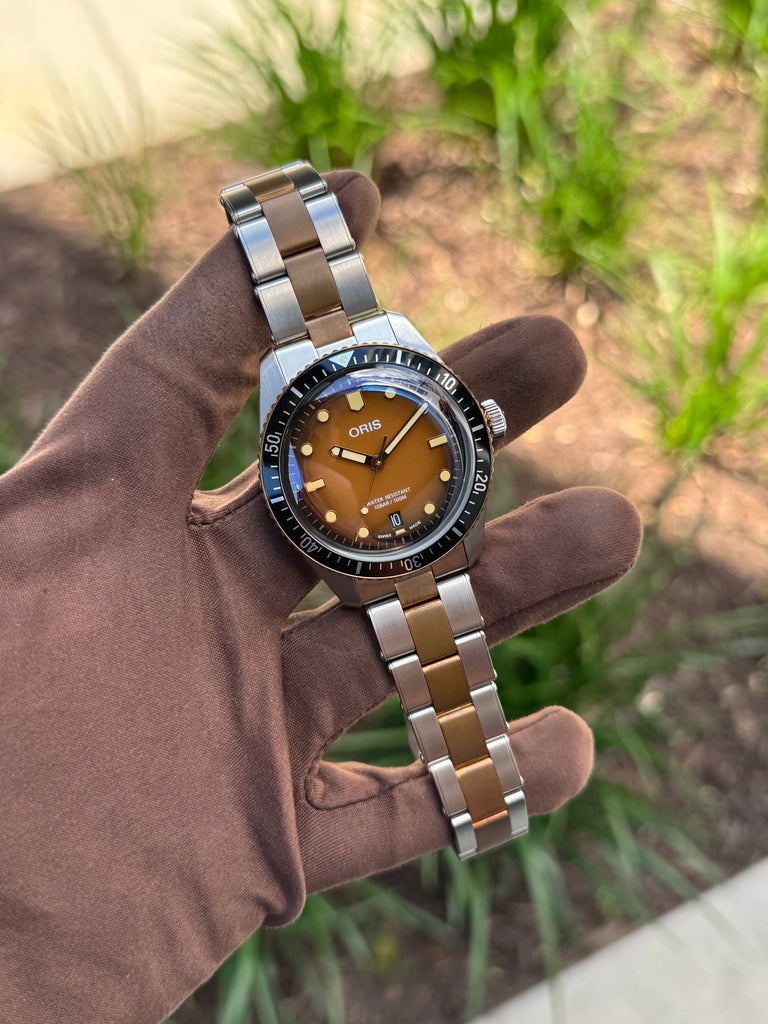 UNWORN Oris Divers Sixty Five 40mm 01 733 7707 4356 Sunset Brown Two Tone Bronze On Bracelet [$2,950 RETAIL]