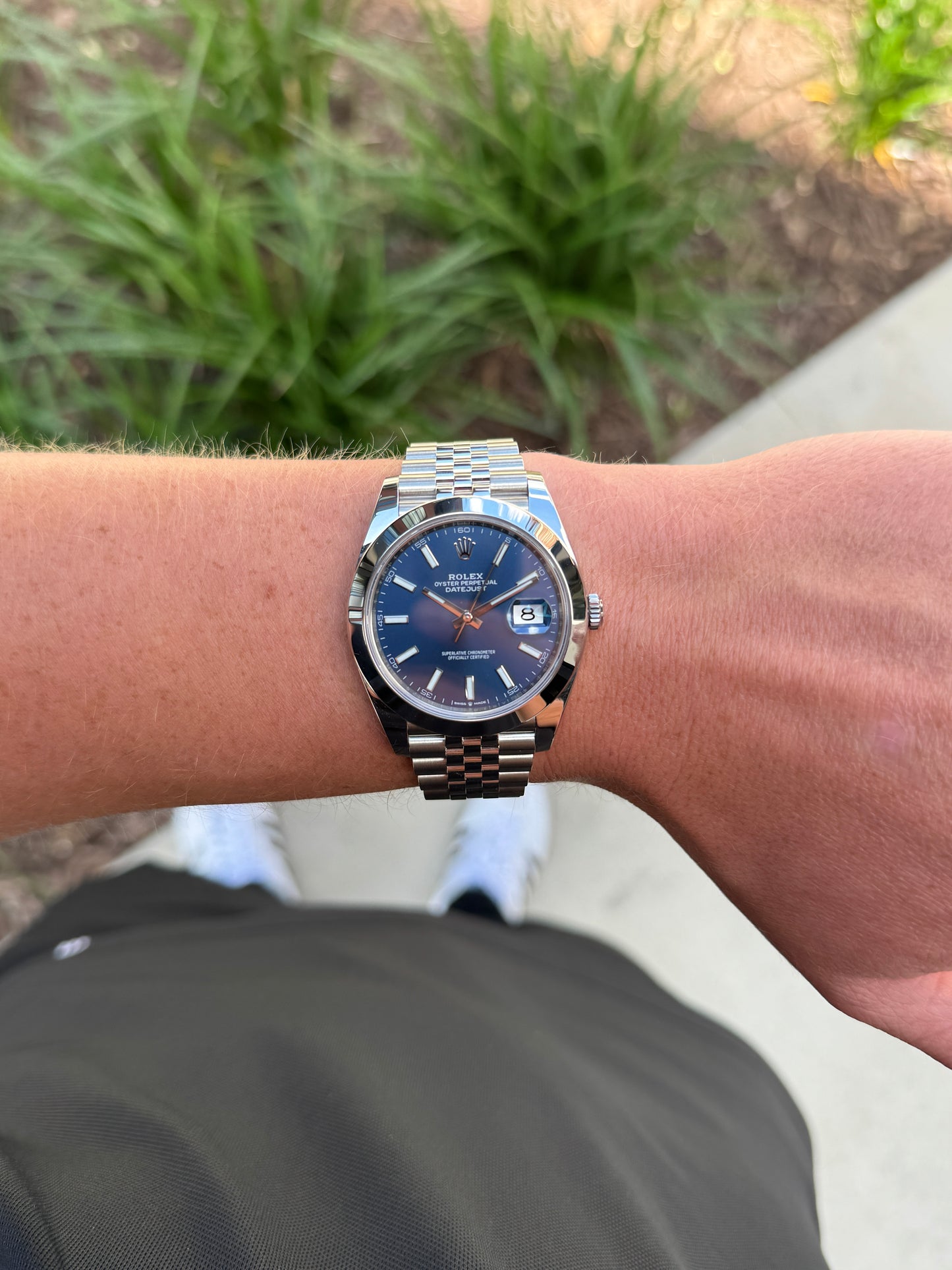 Rolex Datejust 41mm 126300 Blue Stick Dial Smooth Bezel Jubilee 2025