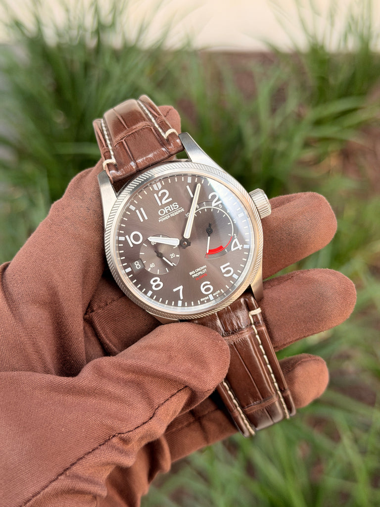 Oris Big Crown ProPilot Calibre 111 44mm 01 111 7711 4163 Charcoal Brown Crocodile [$7,250 RETAIL]