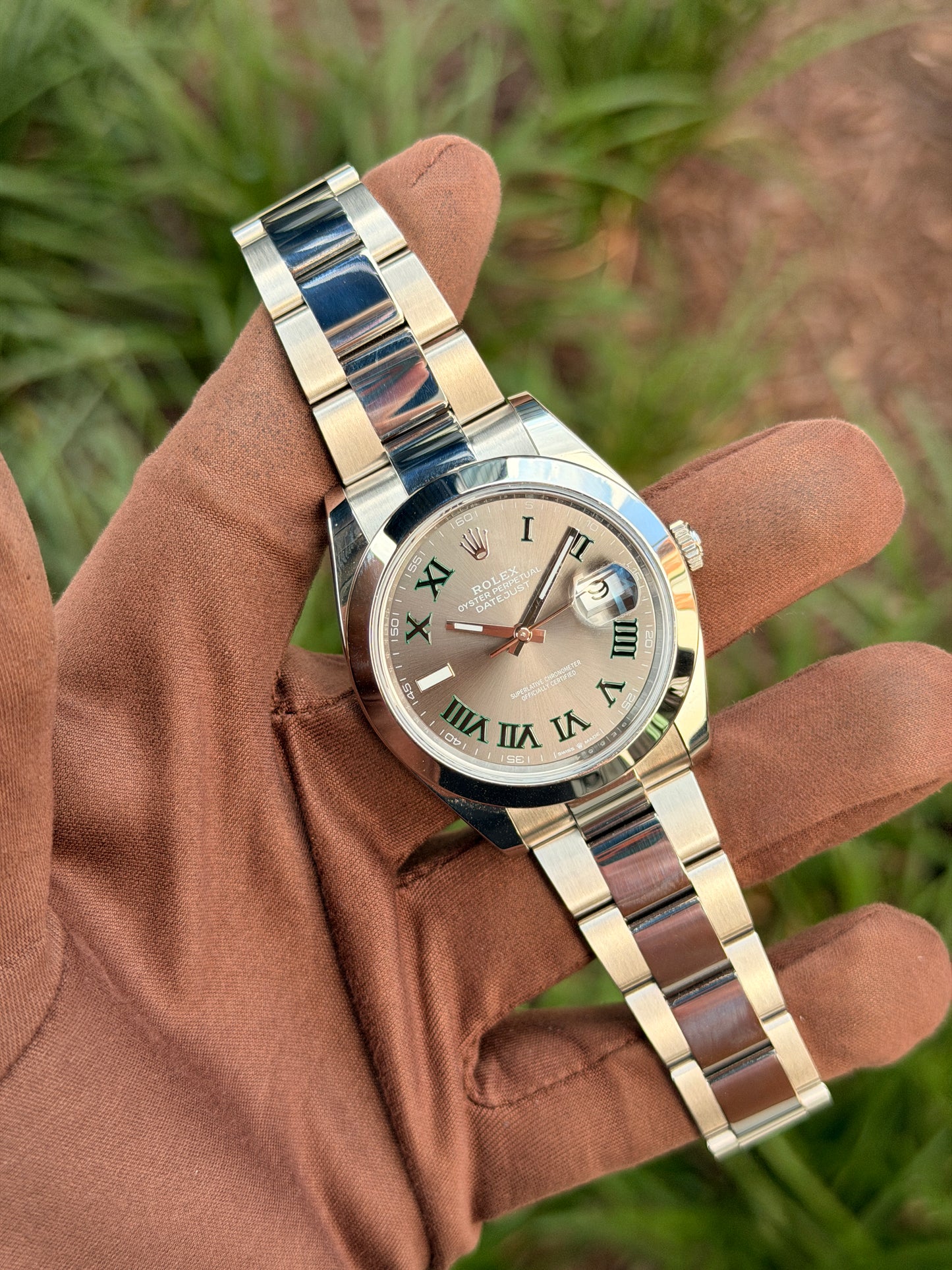 Rolex Datejust 41mm 126300 Wimbledon Dial Smooth Bezel Oyster 2025