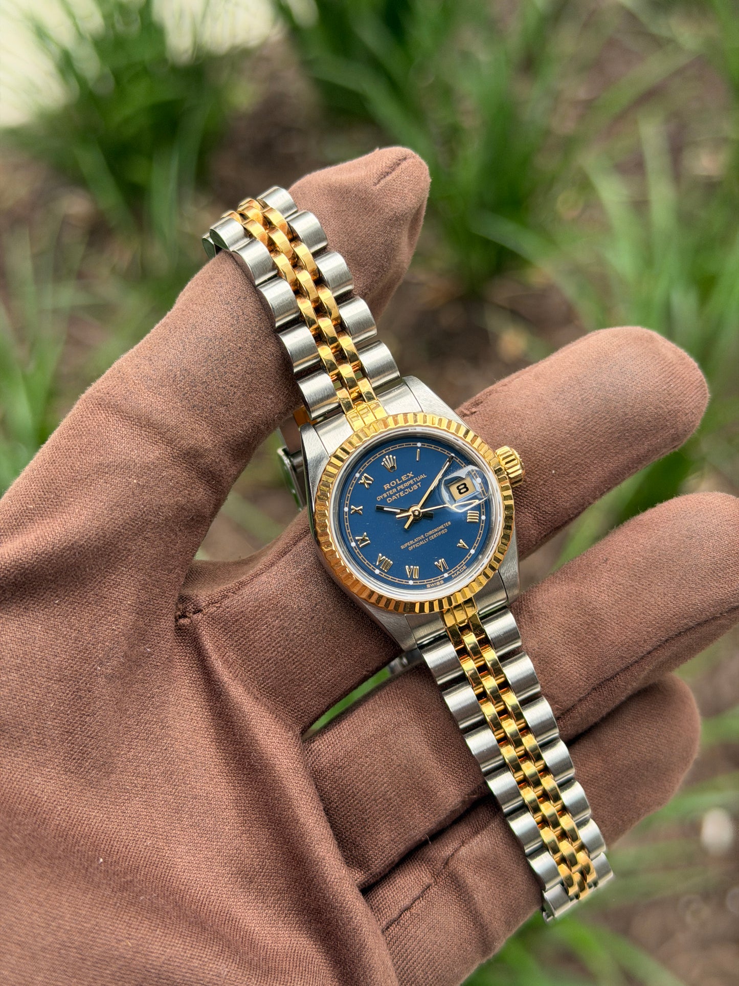 Rolex Datejust 26MM 69173 Blue Roman with paper and receipt 1986