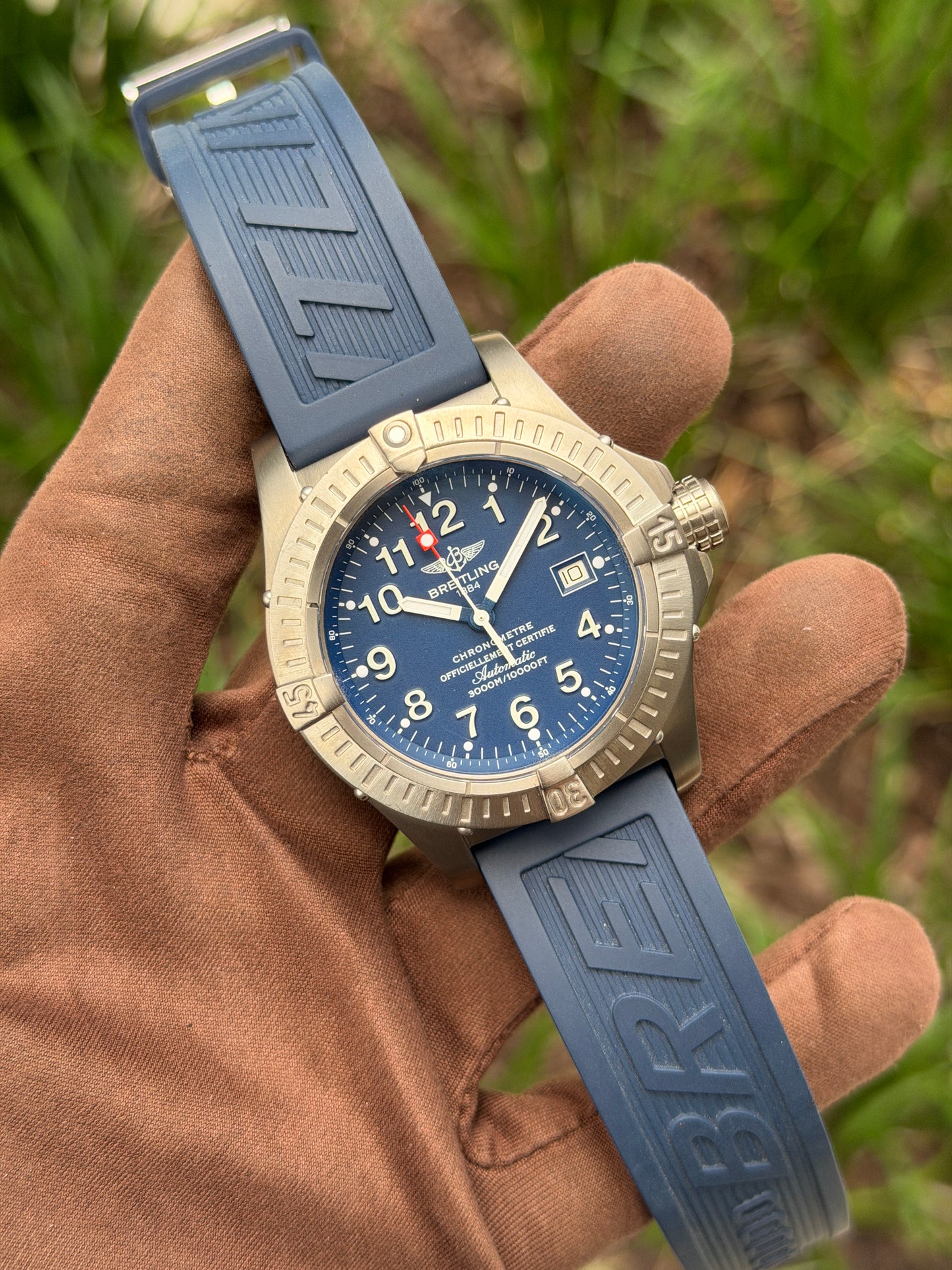 Breitling Avenger Seawolf 44mm E17370 Blue Dial Blue Strap 2011