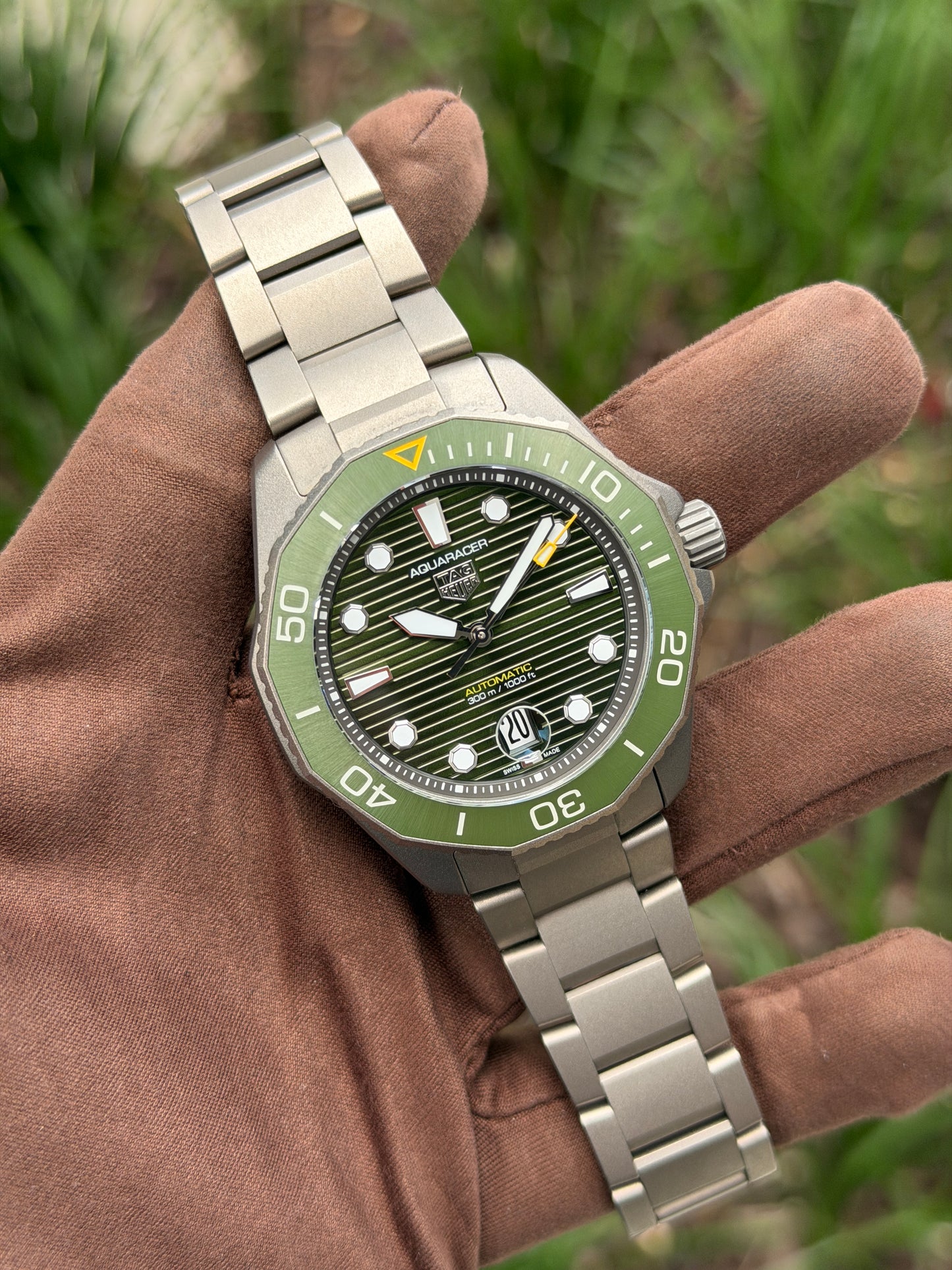 Tag Heuer Aquaracer 43mm WPB208B Green Dial and Bezel