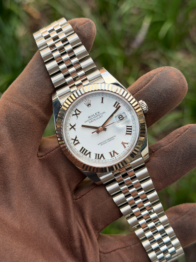 Rolex Datejust 41mm 126334 White Roman Dial Fluted Jubilee 2025