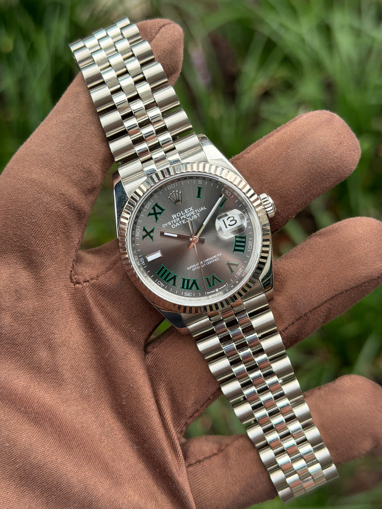 Rolex Datejust 126234 36mm Wimbledon Fluted Jubille 2023