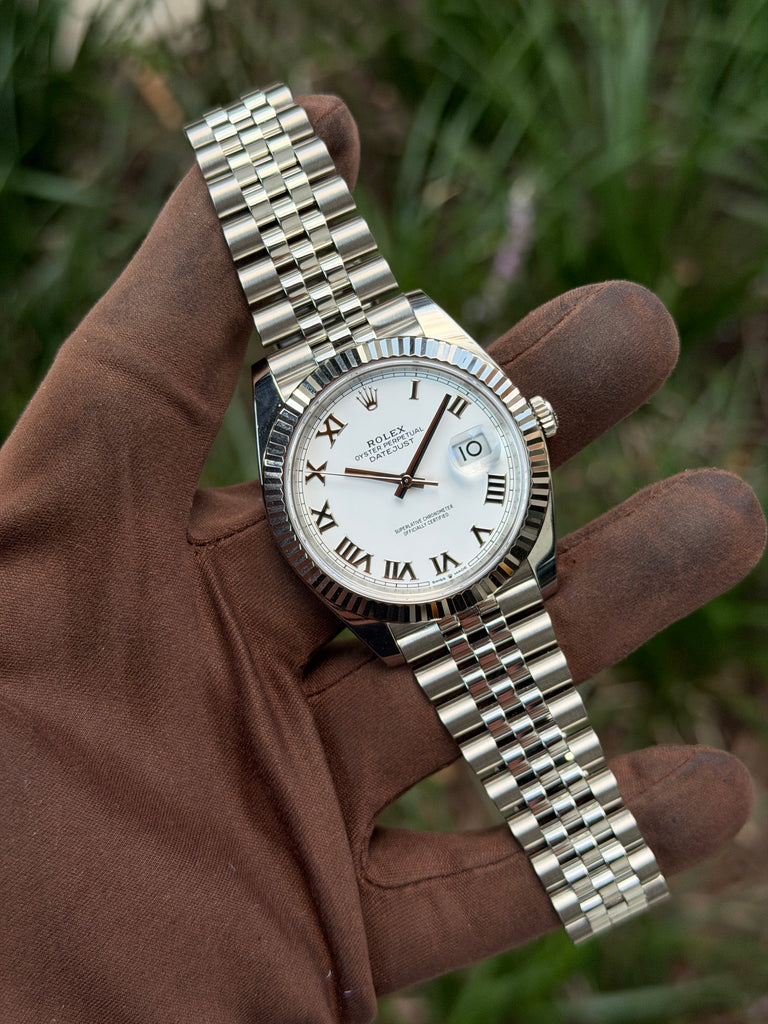 Rolex Datejust 41mm 126334 White Roman Dial Fluted Jubilee 2025