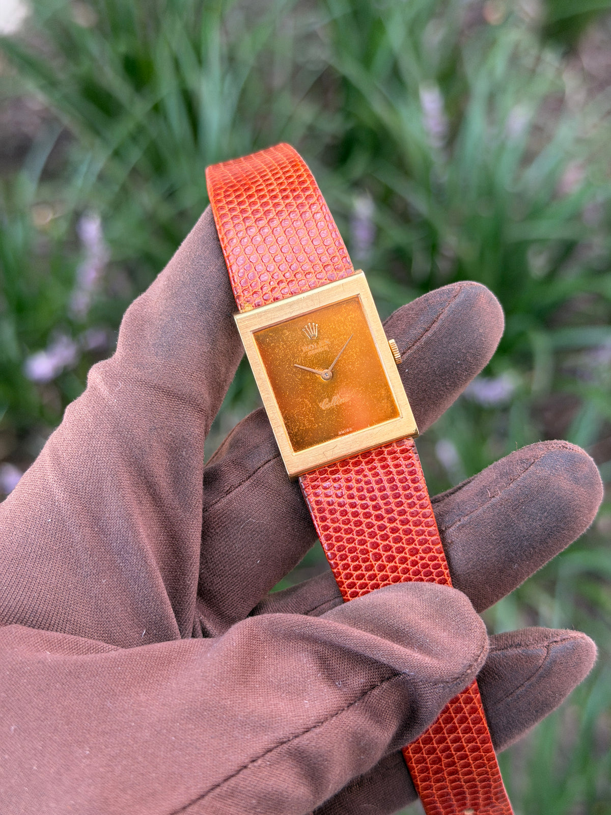 Rolex Cellini 29mm 4014 Orange Mirror YELLOW GOLD