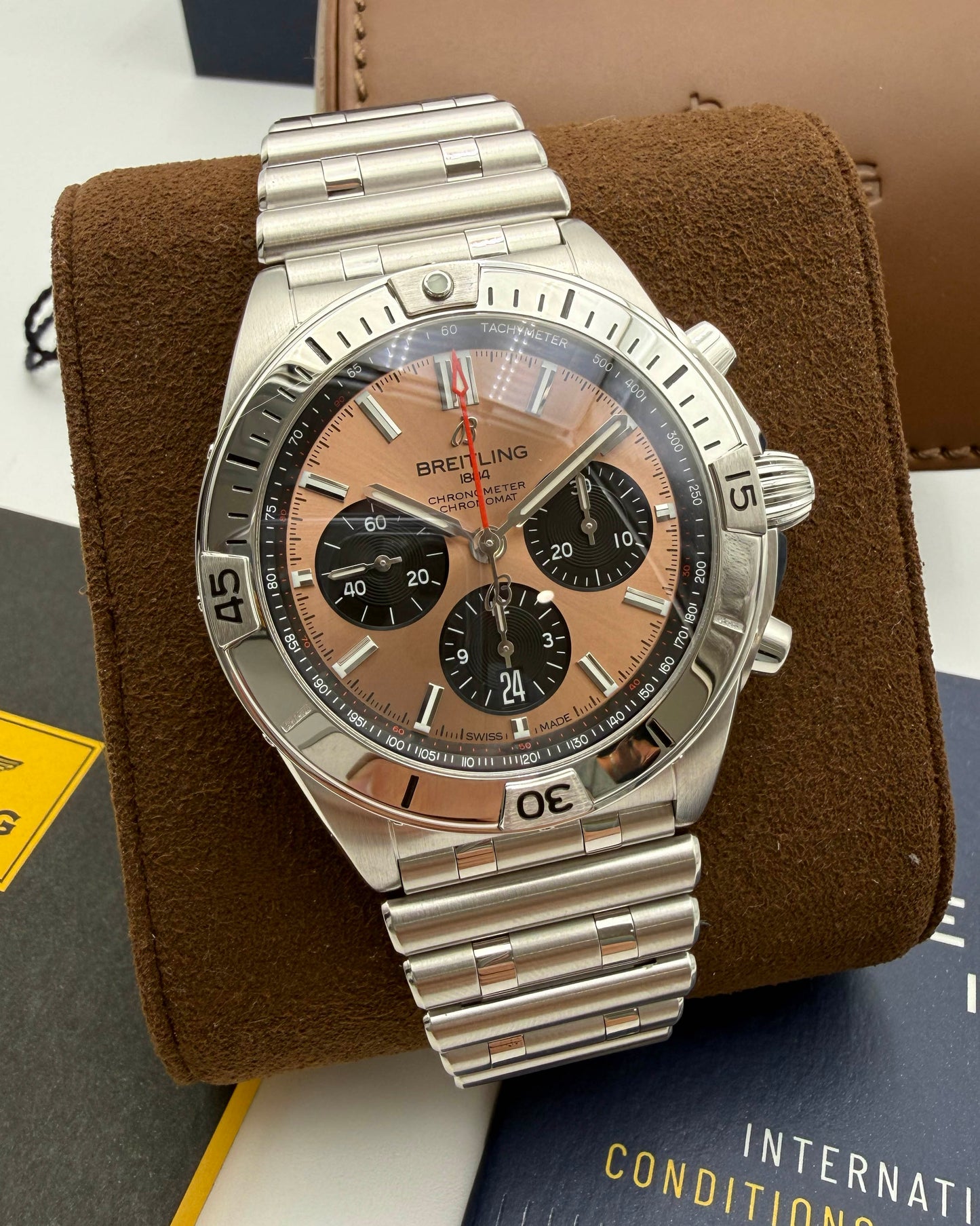 Breitling Chronomat B01 42mm AB0134101K1A1 Salmon Dial Chronograph