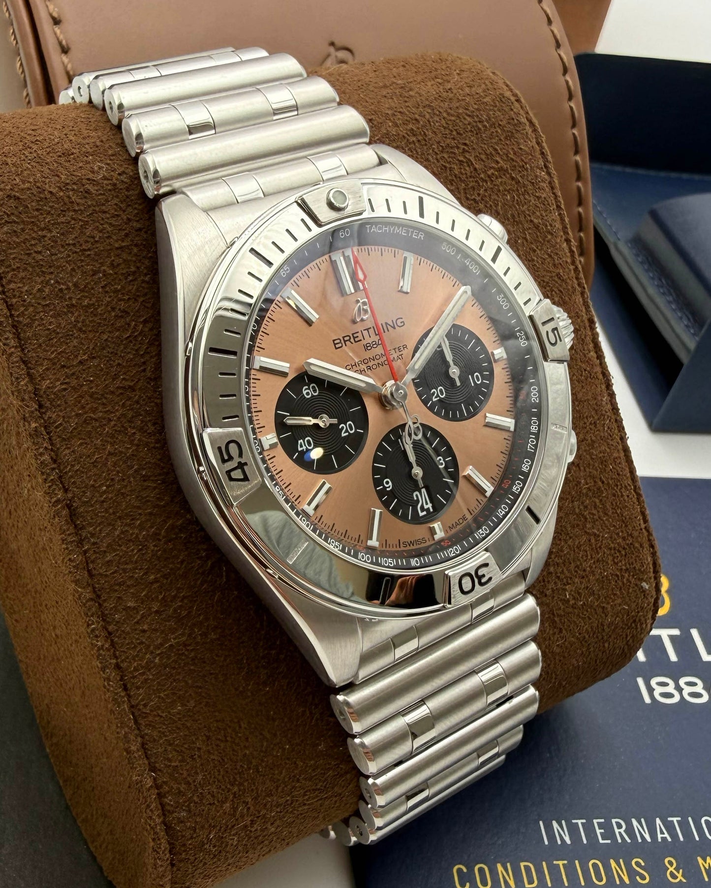 Breitling Chronomat B01 42mm AB0134101K1A1 Salmon Dial Chronograph