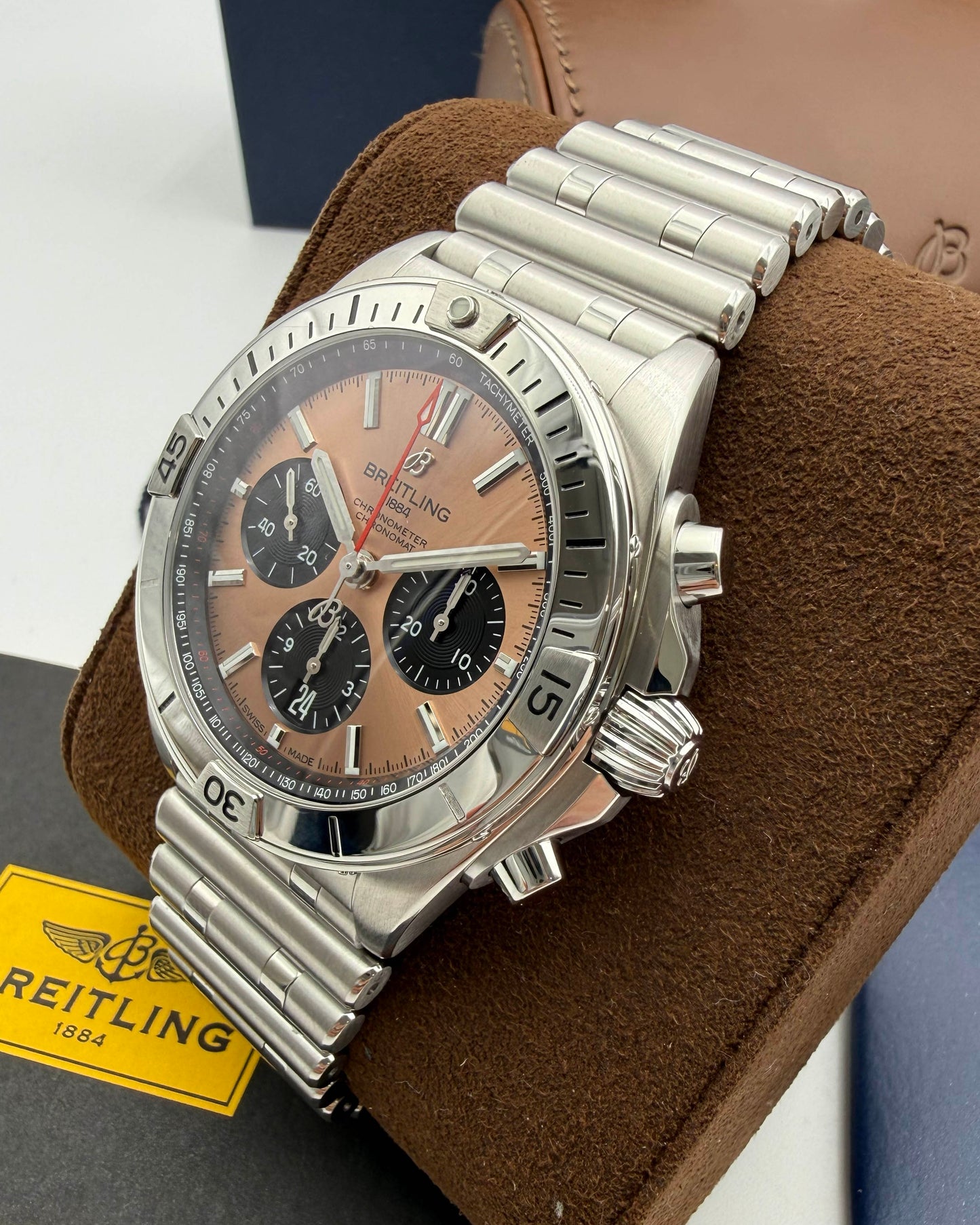 Breitling Chronomat B01 42mm AB0134101K1A1 Salmon Dial Chronograph