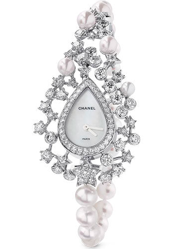 Chanel Comete Jewelry Watch - Milky Way Motif - White Gold Case - J4741