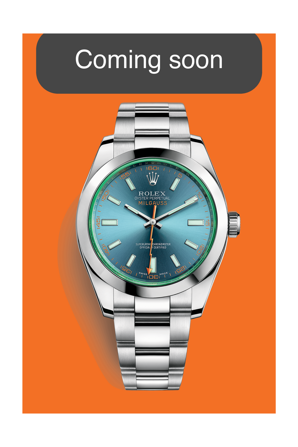 Rolex Milgauss 40mm 116400GV Green Crystal Blue Dial 2019