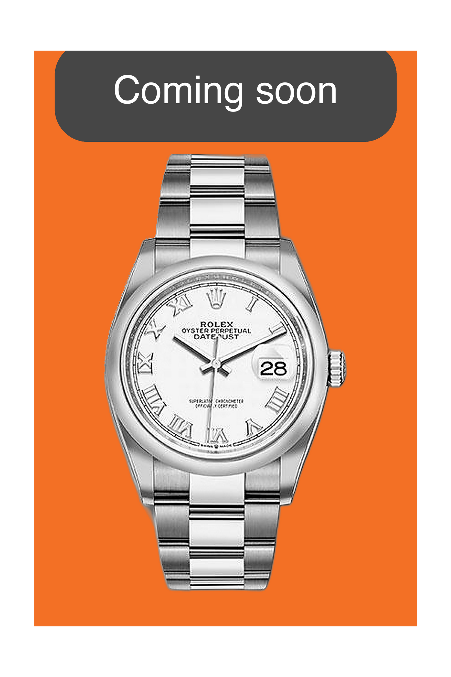 COMING SOON - Rolex Datejust 36mm 126200 White Roman Dial 2025 Oyster