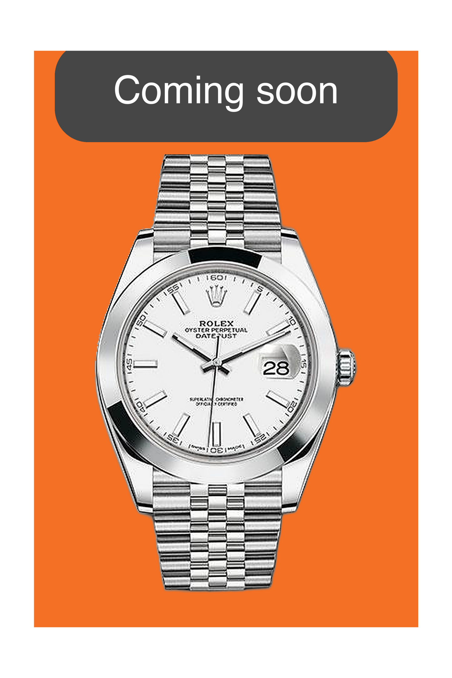 COMING SOON - Rolex Datejust 41mm 126300 White Stick Dial Smooth Jubilee 2025
