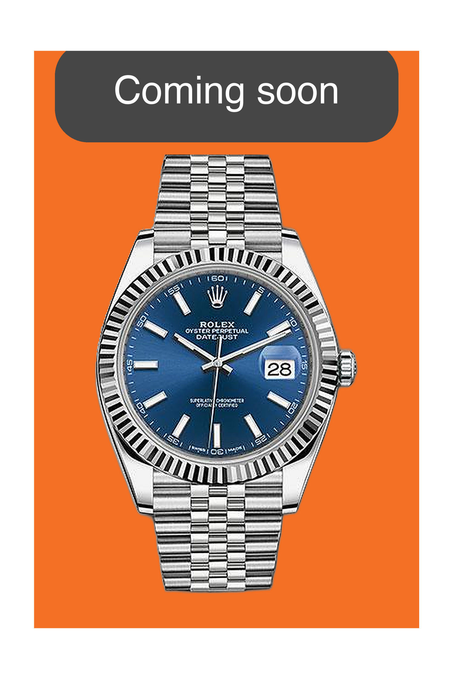 COMING SOON - Rolex Datejust 126334 41MM Blue Stick dial Fluted Jubilee Stainless Steel 2020