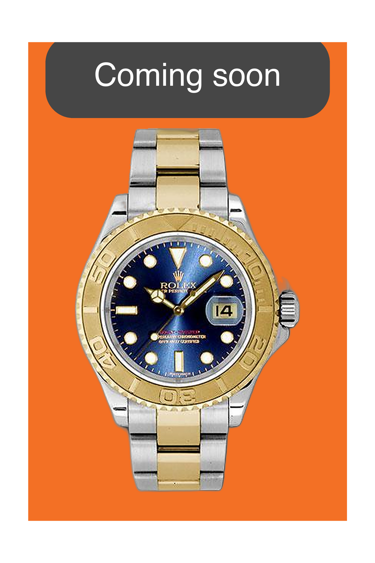 Rolex Yacht-Master 40mm 16623 Blue Sunburst Two Tone Yellow