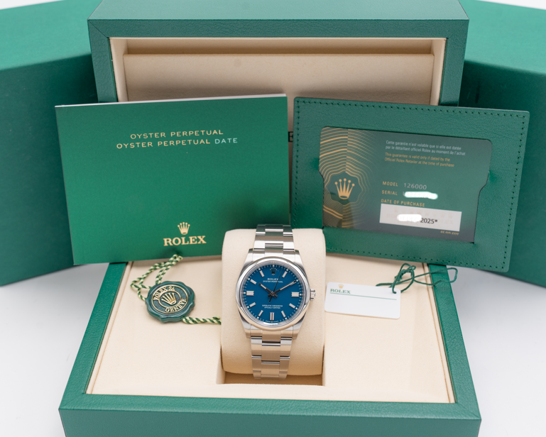 Rolex Oyster Perpetual 36mm 126000 Med Blue Dial 2025