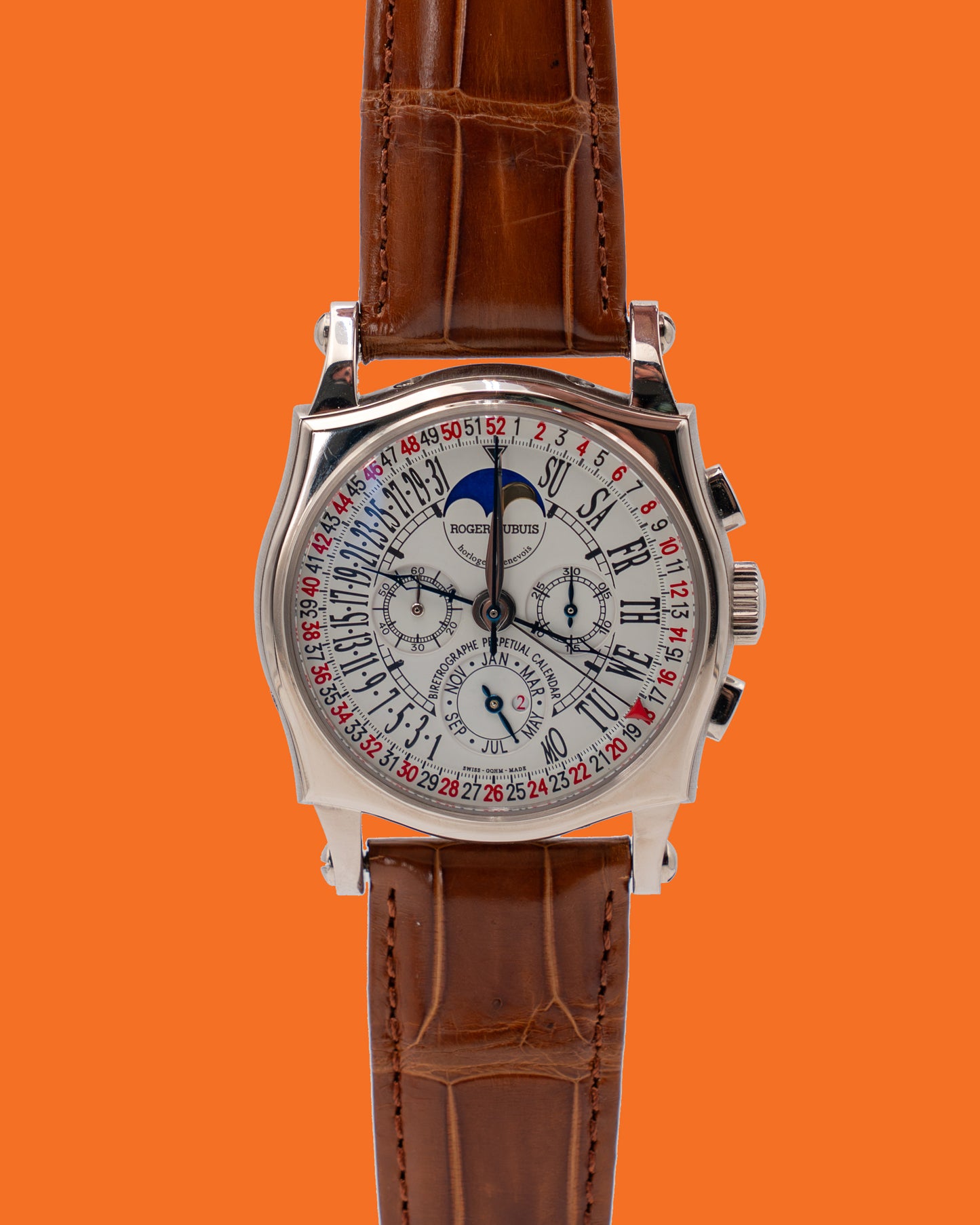 Roger Dubuis Sympathie White Gold Retrographe Perpetual Calendar Chronograph