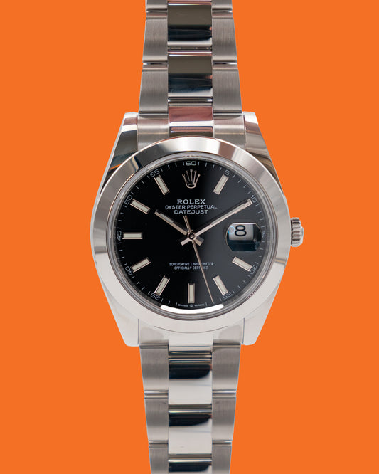 Rolex Datejust 41mm 126300 Black Stick Dial Smooth Oyster 2022
