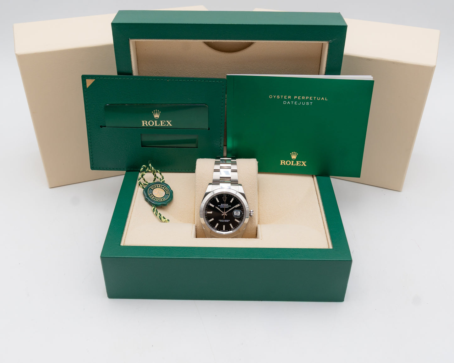 Rolex Datejust 41mm 126300 Black Stick Dial Smooth Oyster 2022