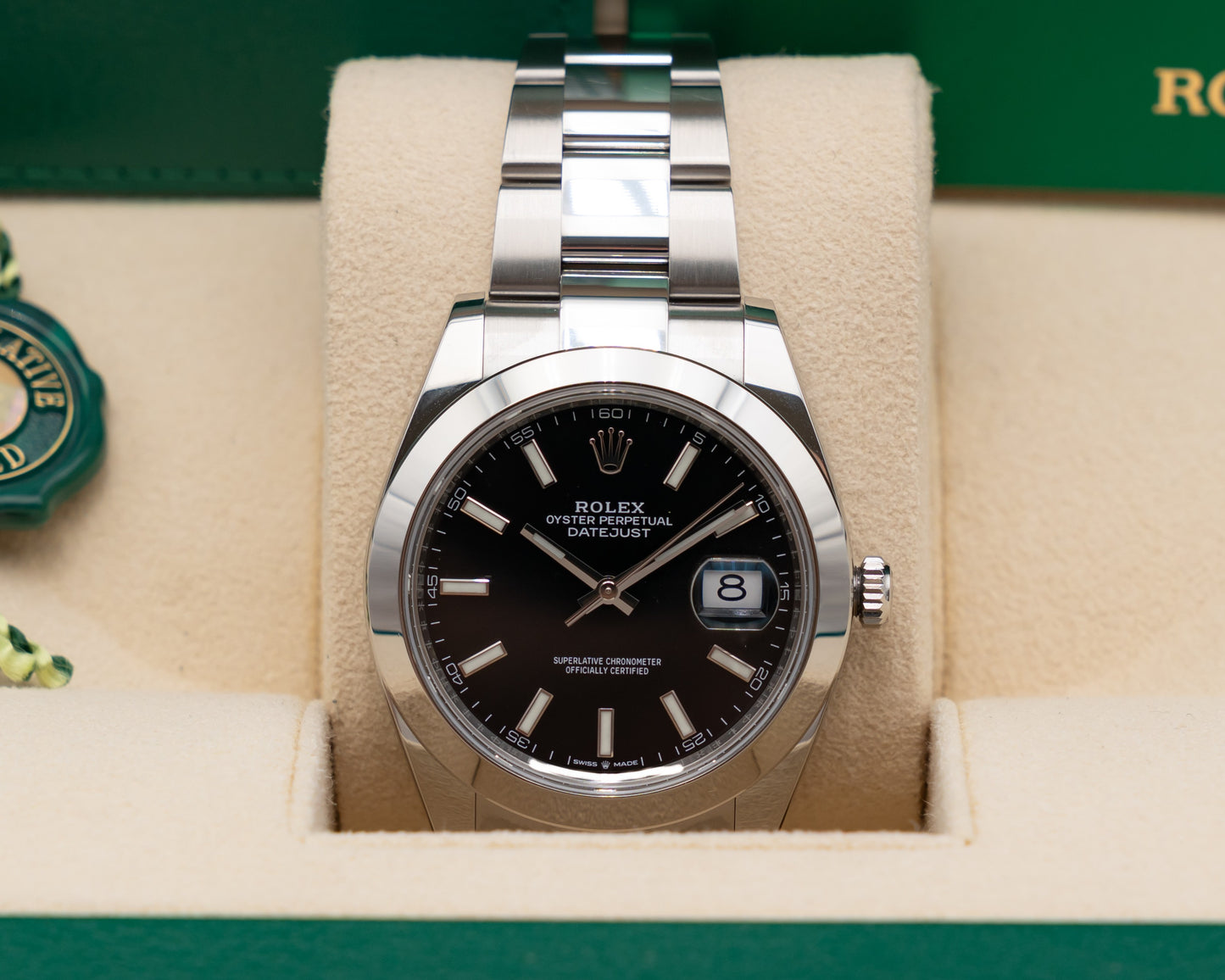 Rolex Datejust 41mm 126300 Black Stick Dial Smooth Oyster 2022