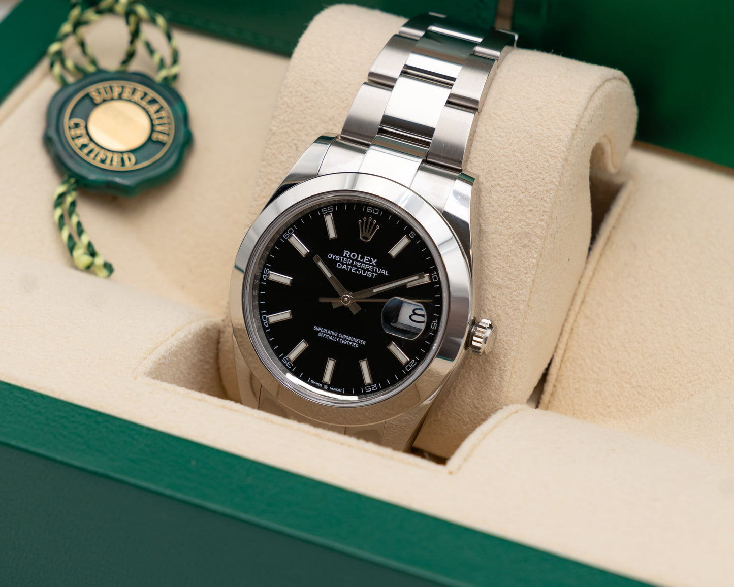 Rolex Datejust 41mm 126300 Black Stick Dial Smooth Oyster 2022