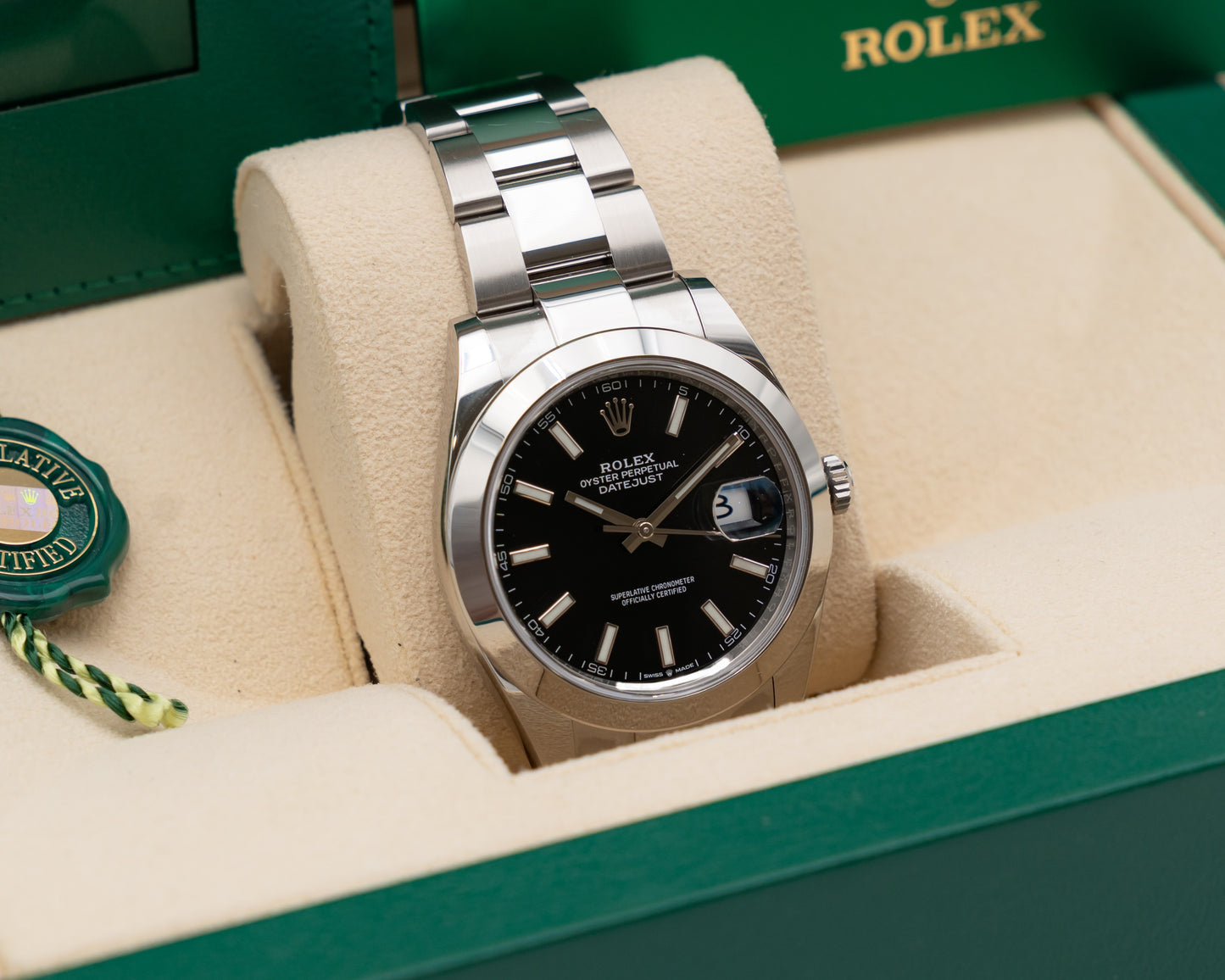 Rolex Datejust 41mm 126300 Black Stick Dial Smooth Oyster 2022