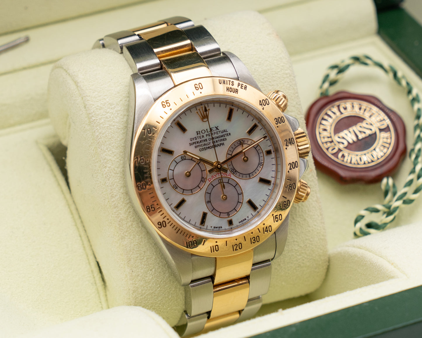Rolex Daytona 40mm 16523 Aftermarket MOP Dial Two Tone (U serial)